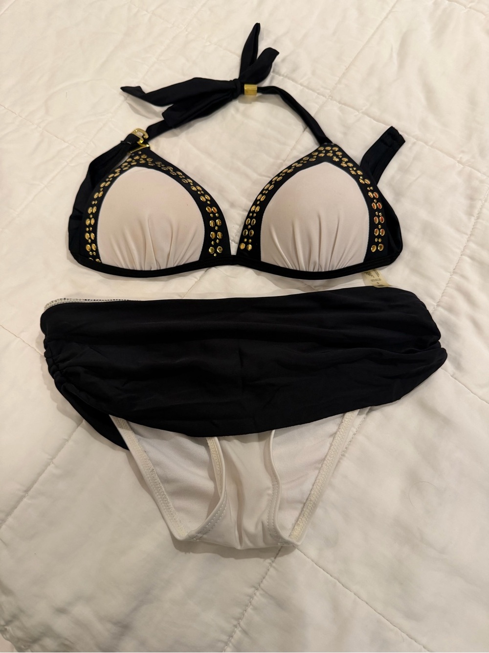 Victoria’s Secret Black & White Studded Bikini Set size Small - Picture 1 of 1